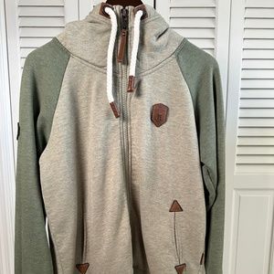 Naketano Hoodie [Full-Zip, Two-Tone Green, Medium (M)]